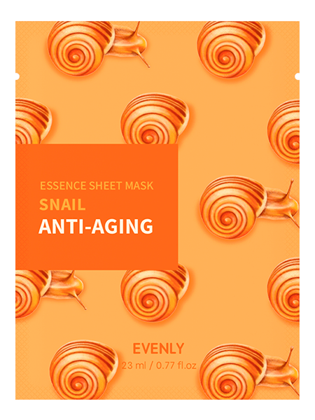 Тканевая маска с муцином улитки Evenly Essence Sheet Mask Snail
